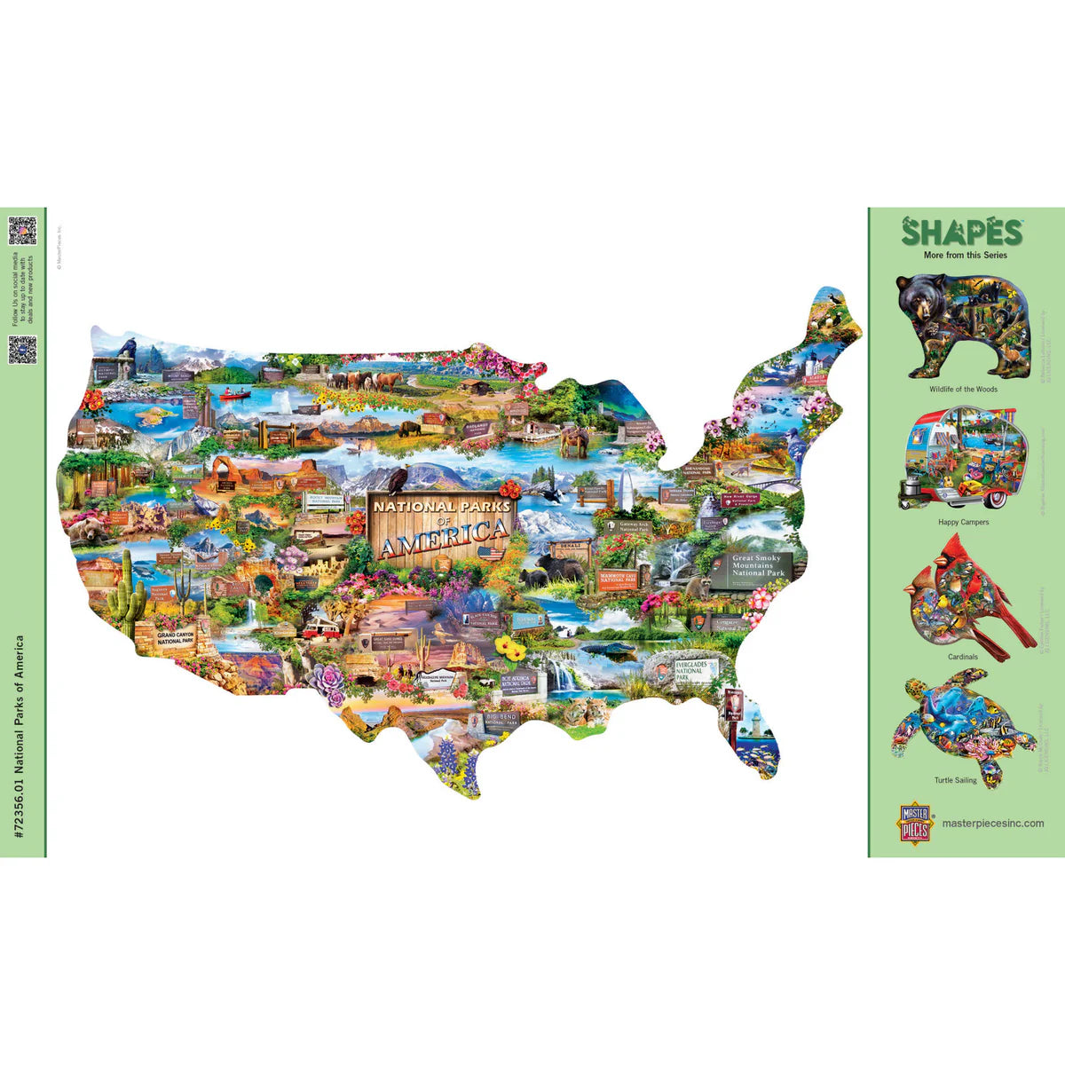 Puzzle National Parks of America Shaped Puzzle 1000 Pieces