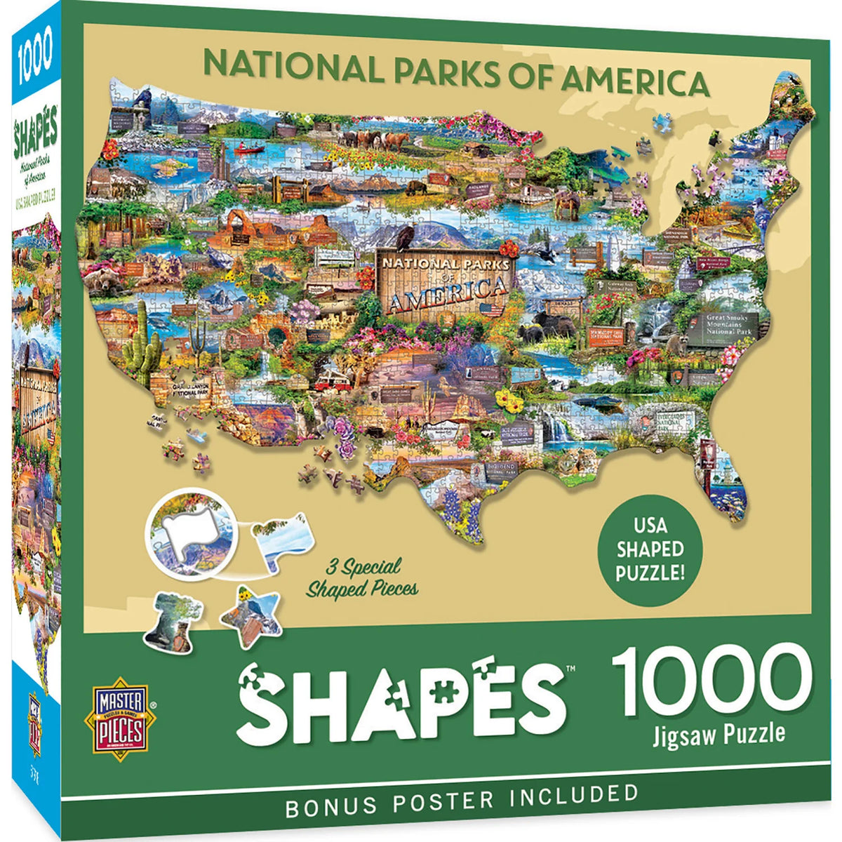 Puzzle National Parks of America Shaped Puzzle 1000 Pieces