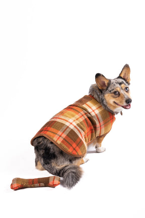 Dog Blanket Coat Rust Plaid