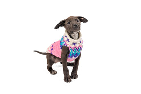 Dog Sweater Pink Ski Bum