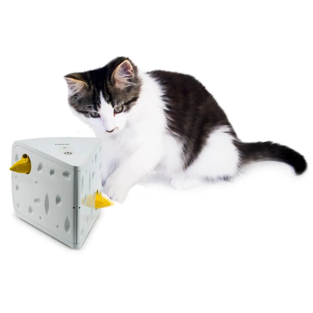 Premier Pet Products - Cheese Automatic Cat Toy 2 Mice Peek-a-Boo