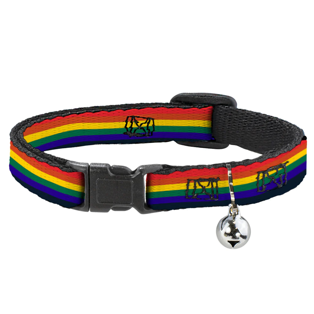 Buckle Down - Cat Collar Breakaway with Bell, Rainbow