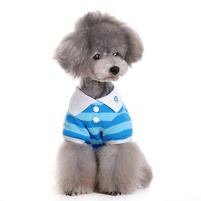 Dogo Pet - PP Stripe Polo Shirt Blue