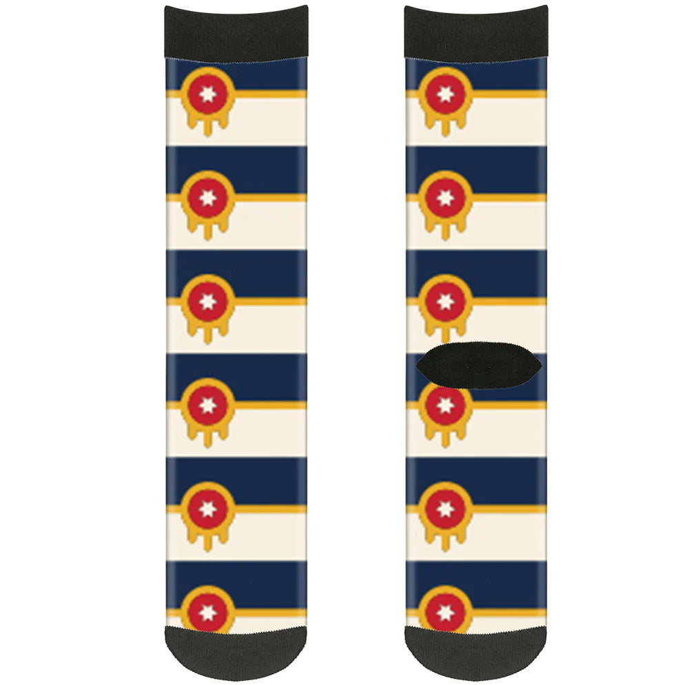 Buckle Down - Tulsa Flag Crew Socks