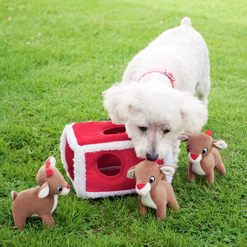 ZippyPaws - Holiday Zippy Burrow Reindeer Pen