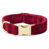 Dog Collar Velvet Burgundy