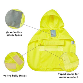 Sunshine Yellow | 3M Reflective Dog Raincoat Hooded