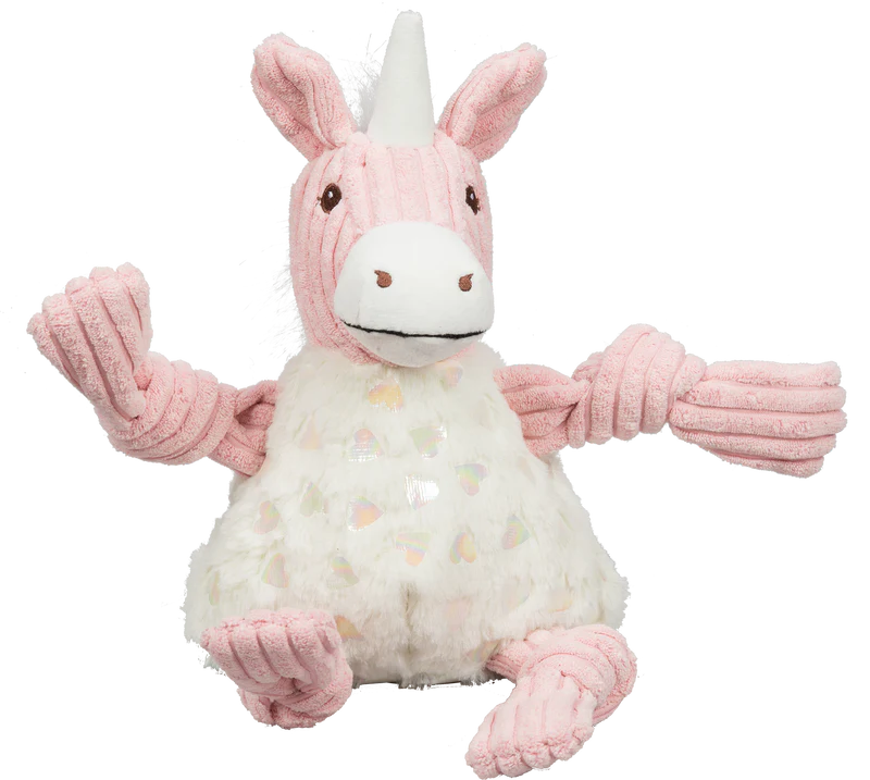 Pearl Unicorn Knottie Plush W/ Pearlescent Hearts On Chest