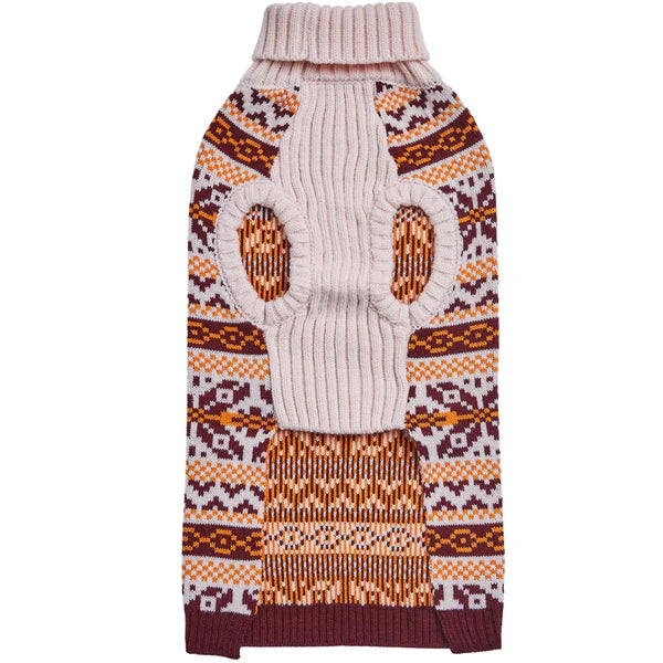 Artisan Chic Beige | Fair Isle Pullover Dog Sweater