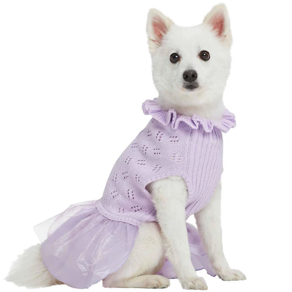 Lavender | Dog Sweater Dress