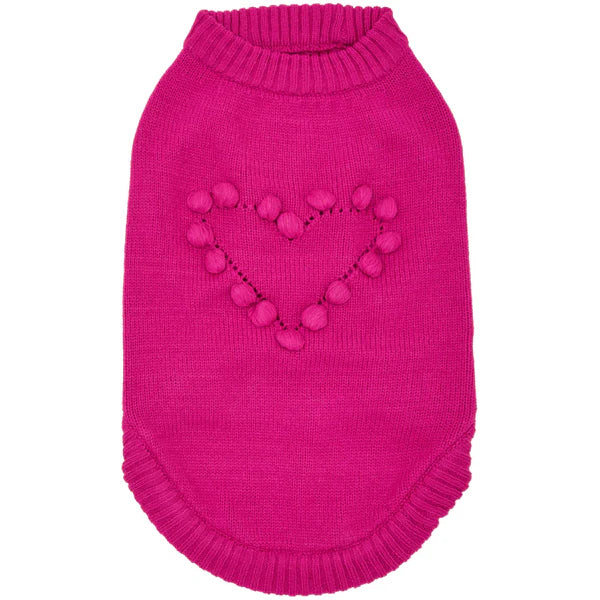 Pink | Heart Designer Dog Sweater