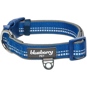 Navy | 3M Reflective Neoprene Padded Dog Collar