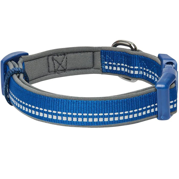 Navy | 3M Reflective Neoprene Padded Dog Collar