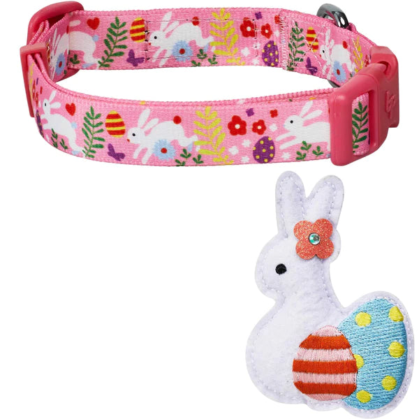 Pink | Easter Bunny and Egg Dog Collar