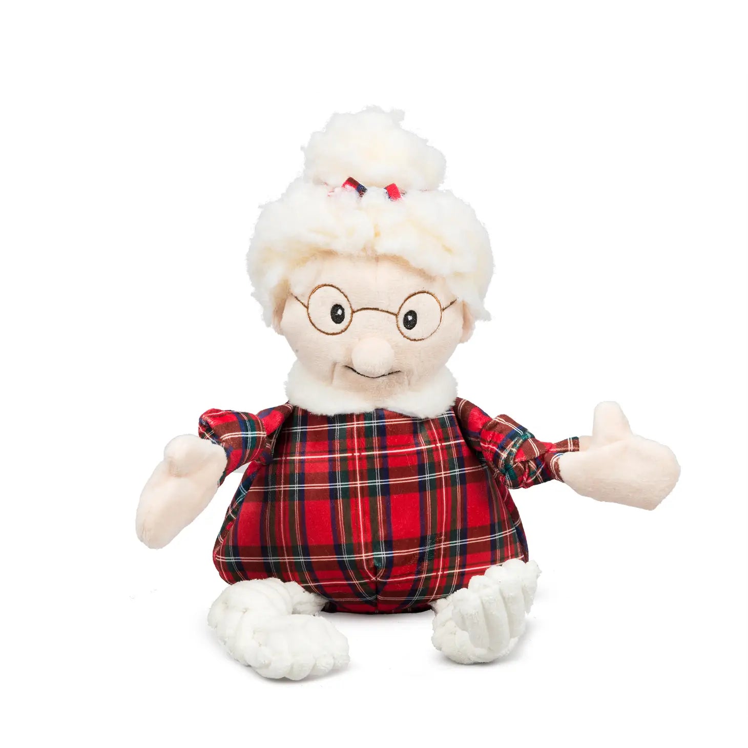 Mrs. Claus HuggleFleece & Tartan Plaid Knottie