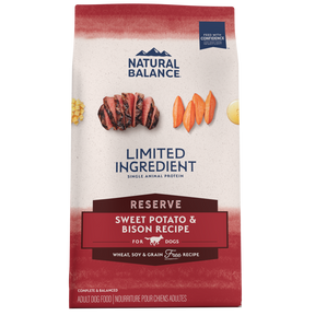 Natural Balance LID Limited Ingredient Diets - All Breeds, Adult Dog Grain Free Sweet Potato & Bison Formula Dry Dog Food