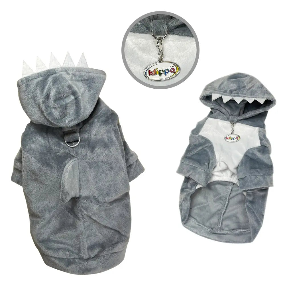 Klippo Ultra Plush Shark Hoodie w Fin & Teeth