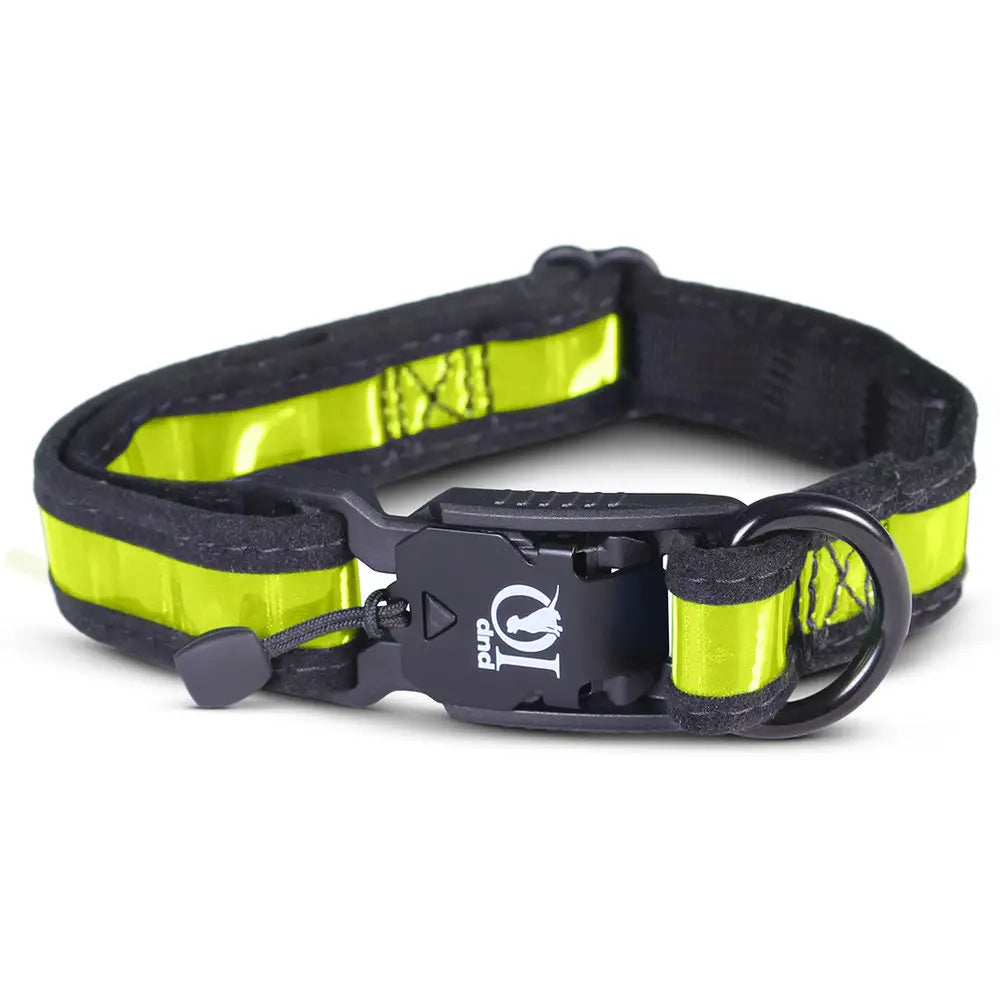 Pup IQ - Dog Collar Prisma Reflective Lime