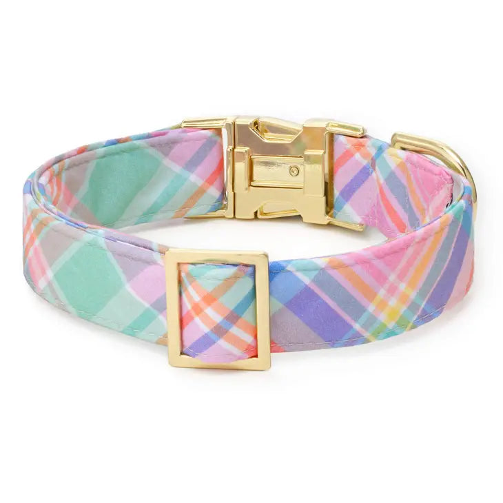 Dog Collar Blooming Plaid