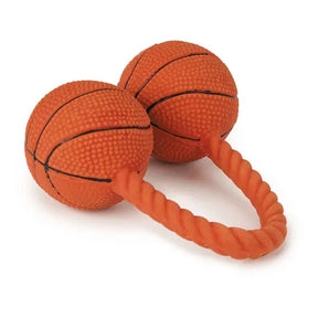 Boss Pet Products - Twin Basketballs Connected In Middle Latex