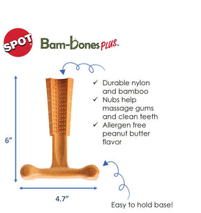 Ethical Pet Products - Bam-bones Plus Raised Nubs W/ Easy-To-Grip Shape Peanut Butter Flavor