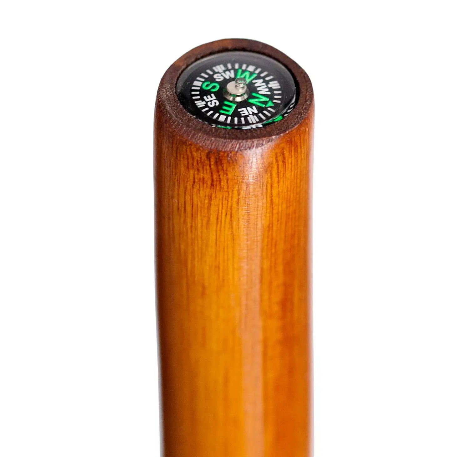 Dark Brown Mountain Cane w Compass on top