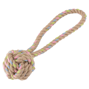 Beco - Hemp Ball With Loop Natural With Pink, Blue & Green