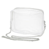 Camera Crossbody - Clear PVC w Silver 8" x 5.5” x 2"