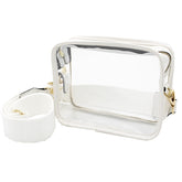 Camera Crossbody - Clear PVC with White