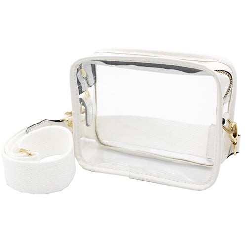 Camera Crossbody - Clear PVC with White