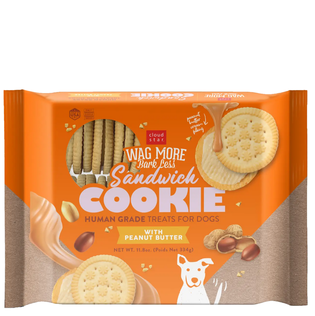 Cloud Star - Wag More Bark Less Sandwich Cookie Peanut Butter