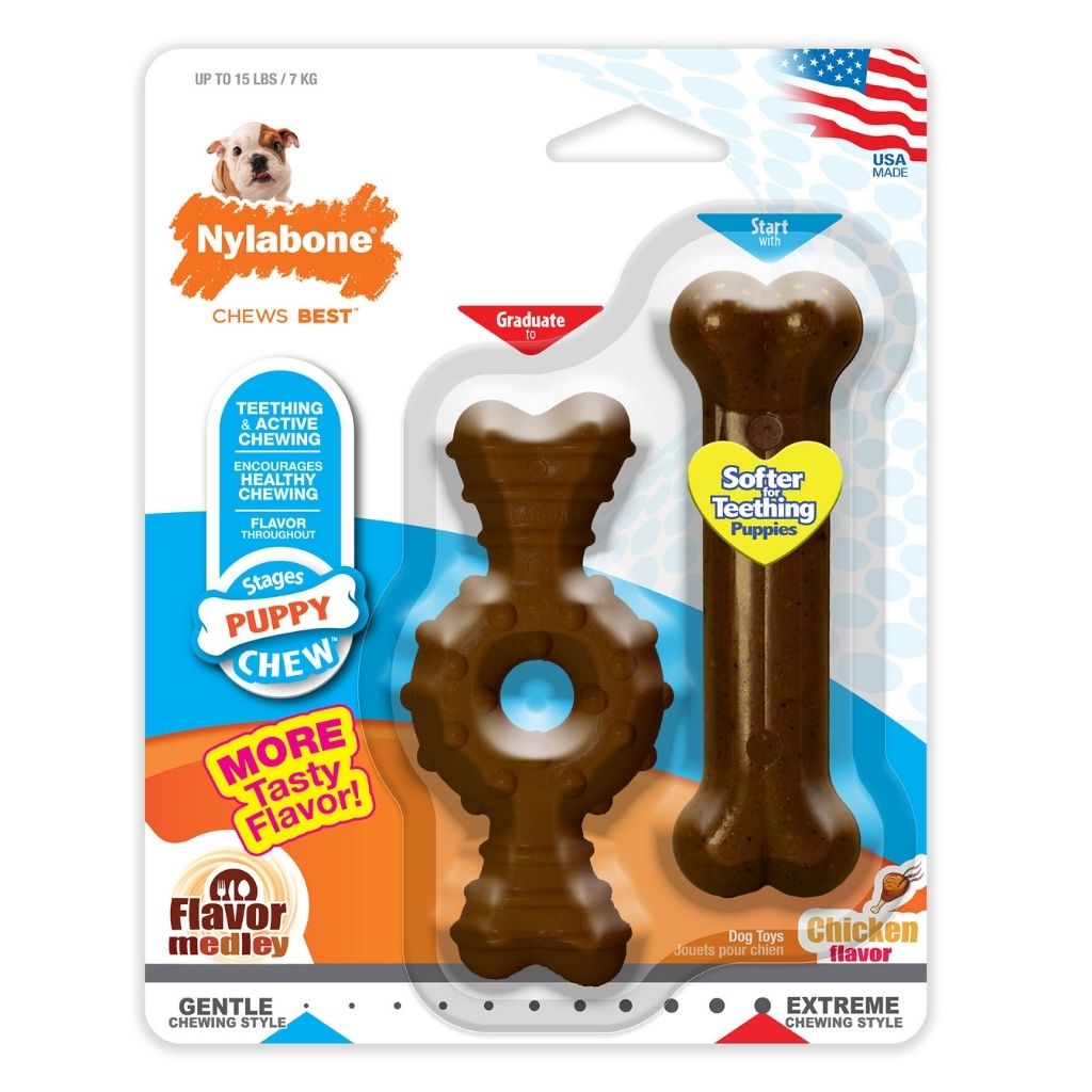 Nylabone - Puppy Chew Ring Bone & Bone