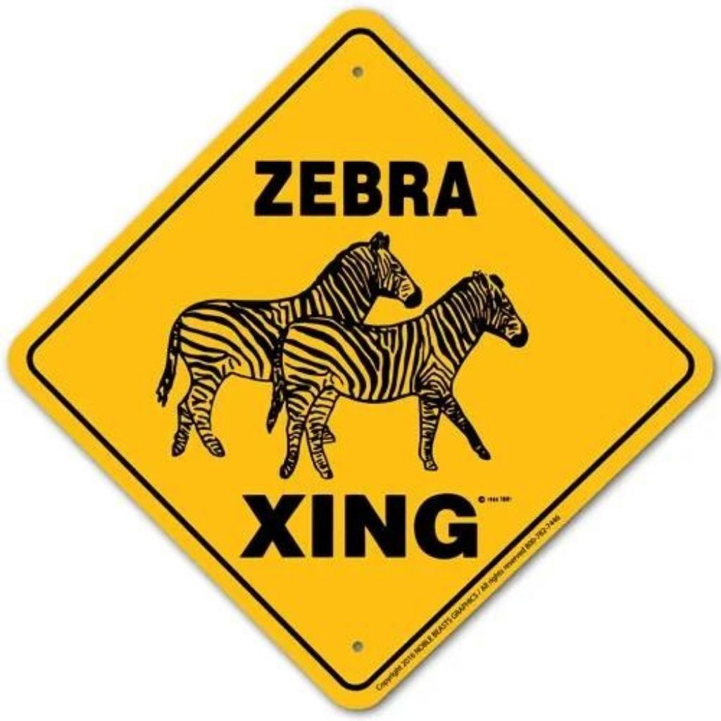 Zebra X-ing Sign