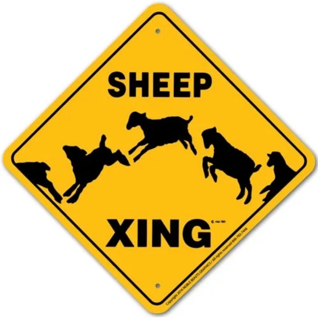 Sheep (silly) X-ing Sign