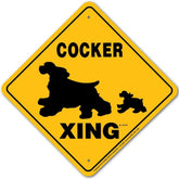 Cocker Spaniel X-ing Sign