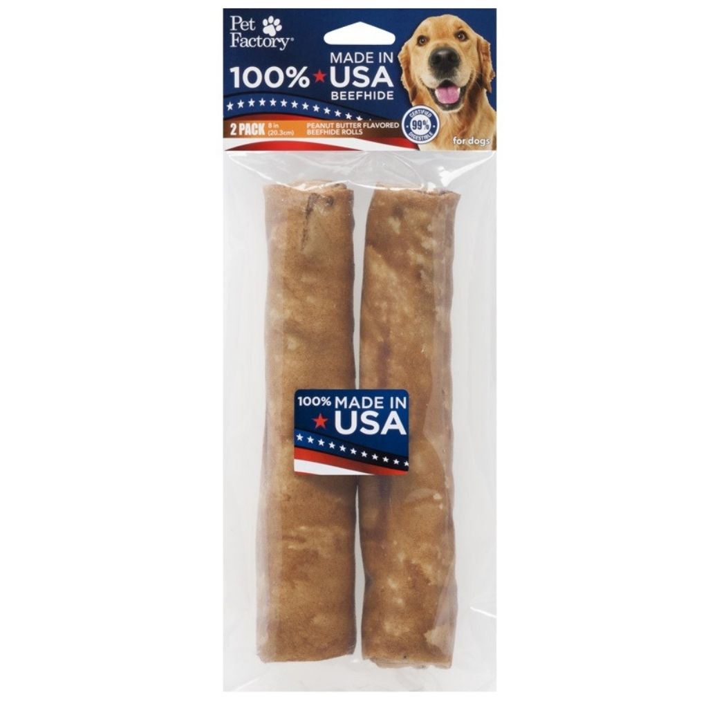 Retriever Rolls Rawhide Medium 100% USA Beefhide 2 pk