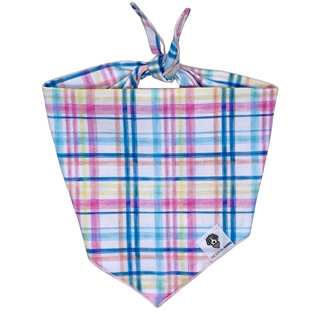 The Social Dawg - Bandana Spring Plaid Tie-On