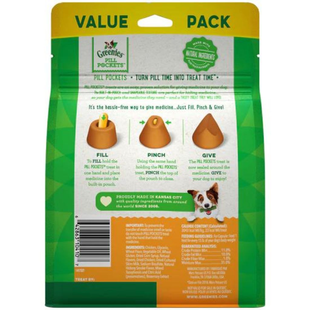 Pill Pocket Capsules Chicken For Dogs 60 Count