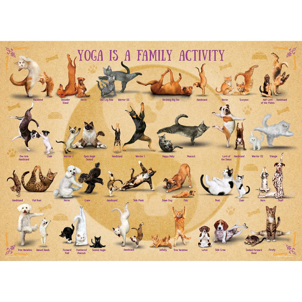 Puzzle Yoga is a Family Activity Dogs & Cats