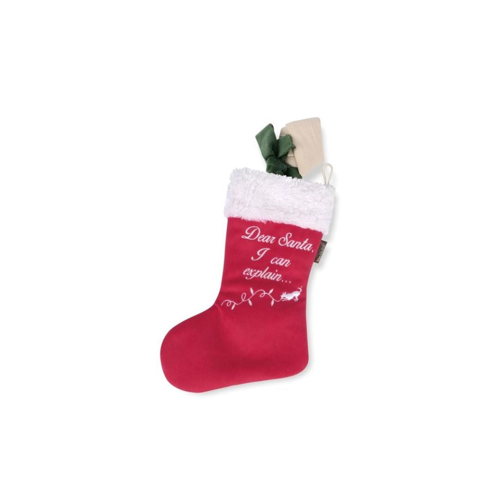 Merry Woofmas Stocking With Fabric Bone-Santa I Can Explain