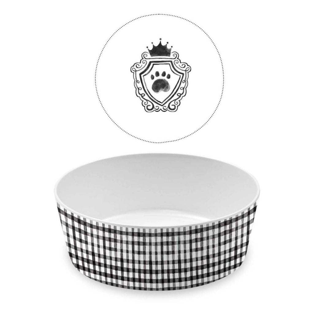 Pet Bowl Melamine Black & White-Southern Agriculture