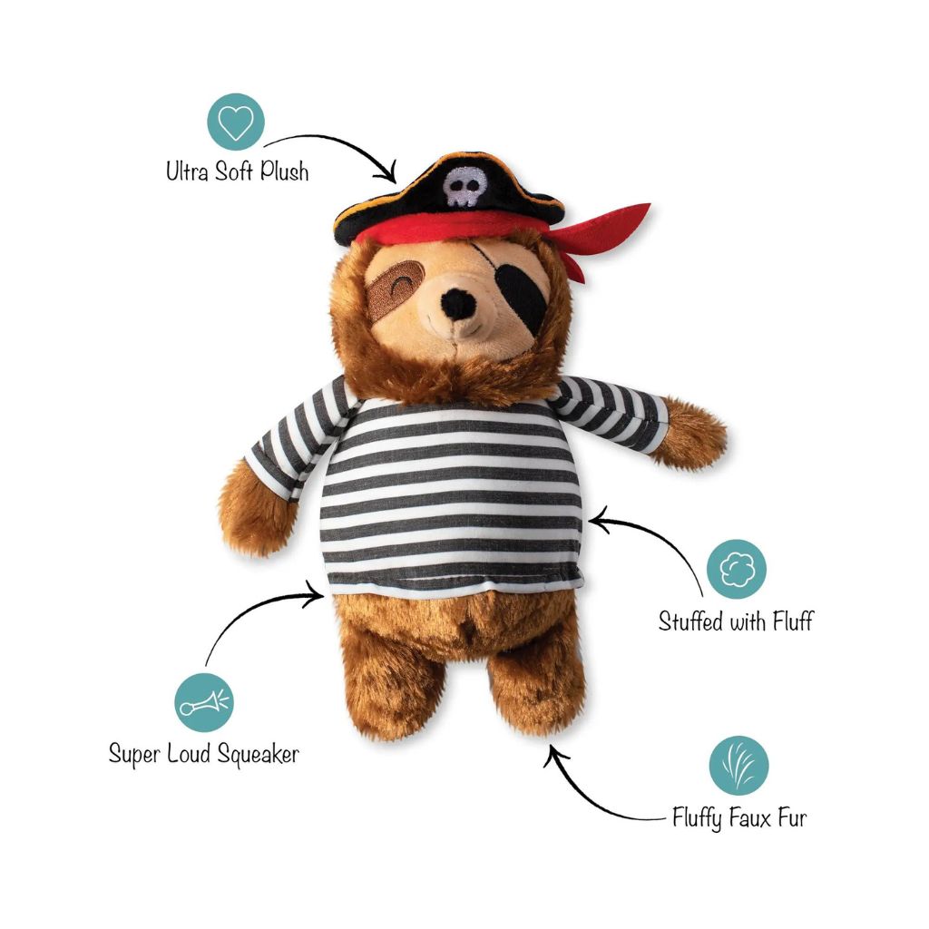 Petshop by Fringe Studio - Here for the Boo Pirate Sloth Plush Dog Toy