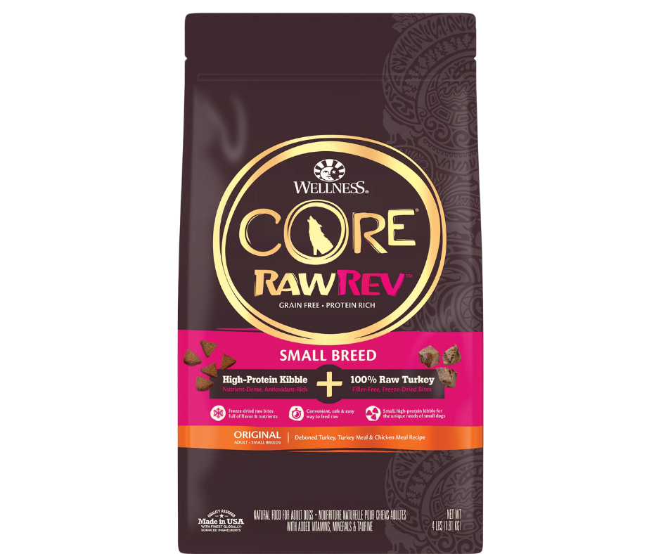 Wellness CORE RawRev - Small Breed, Adult Dog Grain-Free, Raw Turkey Recipe Dry Dog Food-Southern Agriculture