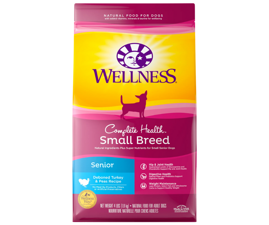 Wellness Complete Health - Small Breed, Senior Dog Deboned Turkey and Peas Recipe Dry Dog Food-Southern Agriculture