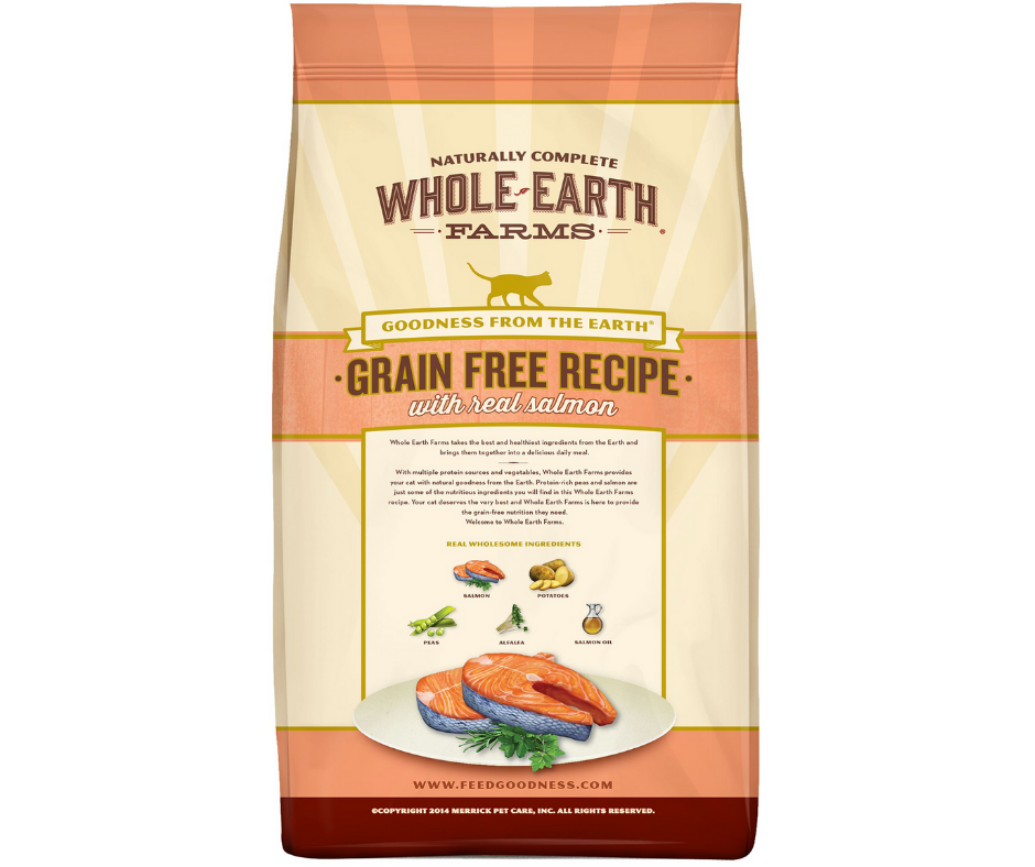 Whole Earth Farms - All Cat Breeds, All Life Stages Grain-Free, Real Salmon Recipe Dry Cat Food-Southern Agriculture