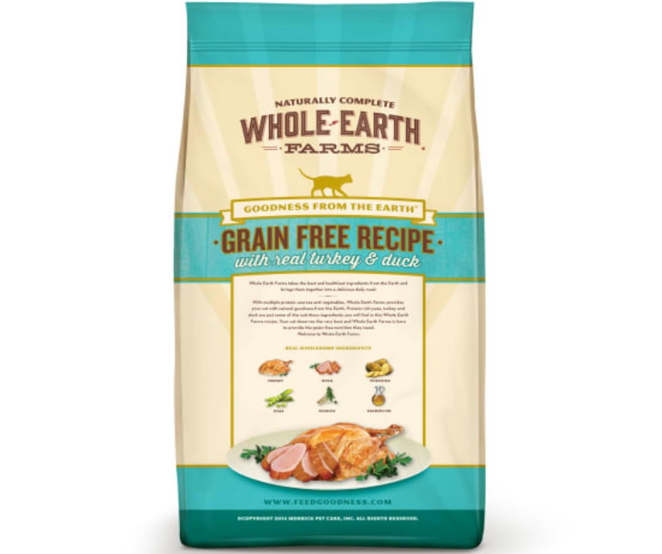 Whole Earth Farms - All Cat Breeds, All Life Stages Grain-Free, Real Turkey and Duck Recipe Dry Cat Food-Southern Agriculture