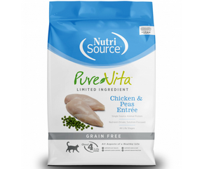 NutriSource Pure Vita - All Cat Breeds, All Life Stages Grain Free Chicken & Peas Entrée Recipe Dry Cat Food-Southern Agriculture