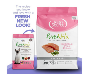 NutriSource Pure Vita - All Cat Breeds, All Life Stages Grain Free Salmon & Peas Entrée Recipe Dry Cat Food-Southern Agriculture