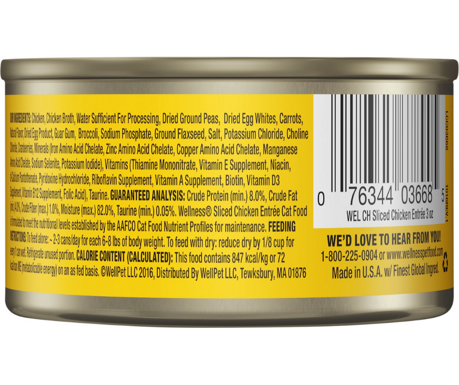 Wellness Complete Health Sliced - All Breeds, Adult Cat Chicken Entree Recipe Canned Cat Food-Southern Agriculture