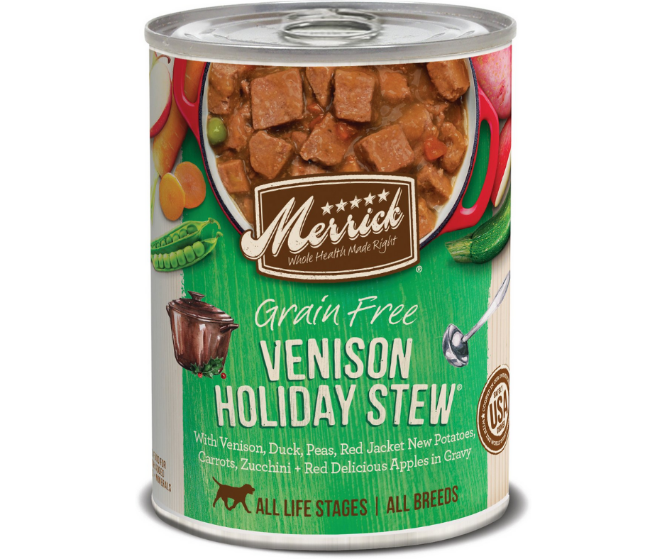 Merrick - All Dog Breeds, All Life Stages Grain Free Venison Holiday Stew Recipe Canned Dog Food-Southern Agriculture